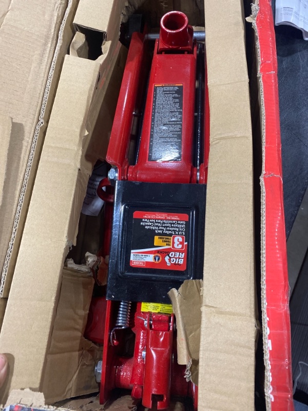 Photo 5 of BIG RED T83006 Torin Hydraulic Trolley Service/Floor Jack with Extra Saddle (Fits: SUVs and Extended Height Trucks): 3 Ton (6,000 lb) Capacity, Red
