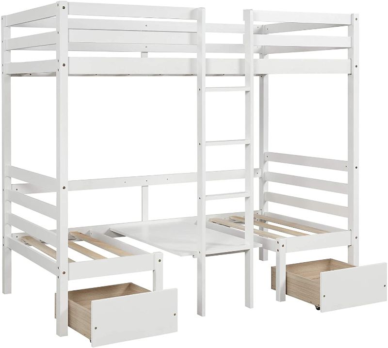 Photo 1 of ACHICOO Simple Exquisite Functional Loft Bed (Turn Into Upper Bed and Down Desk?Cushion Sets are Free), Twin Size, White
ONLY BOX 3/3, FOR PARTS ONLY