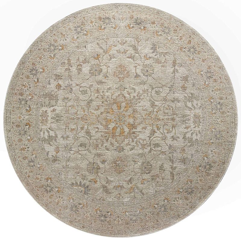 Photo 1 of Chris Loves Julia x Loloi Rosemarie ROE-02 Ivory / Natural Oriental Area Rug 3'-2" x 3'-2" Round
