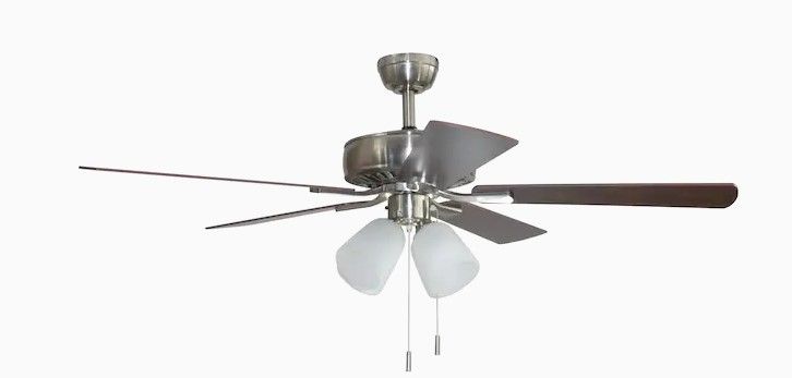 Photo 1 of Harbor Breeze Grace Bay 52-in Brushed Nickel LED Indoor Ceiling Fan with Light (5-Blade)