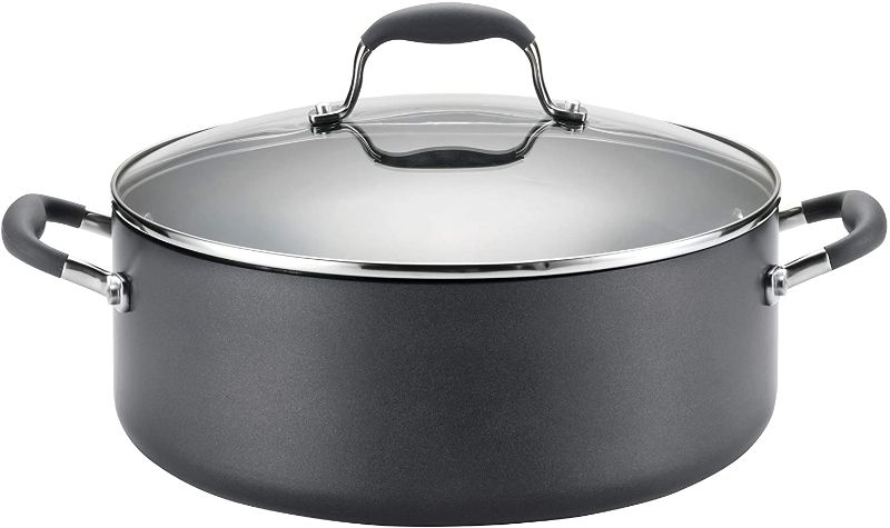 Photo 2 of Anolon Advanced Hard Anodized Nonstick Stock Pot/Stockpot with Lid, 7.5 Quart, Gray
