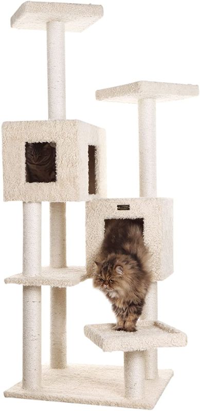 Photo 1 of Armarkat A6702 Pet Cat Tree with Two Houses, 67", Beige
