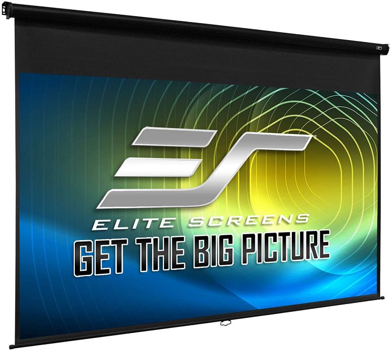 Photo 1 of Elite Screens Manual Series, 92-INCH Pull Down Manual Projector Screen with AUTO LOCK, Movie Home Theater 8K / 4K Ultra HD 3D Ready, 2-YEAR WARRANTY, M92UWH, 16:9, Black
