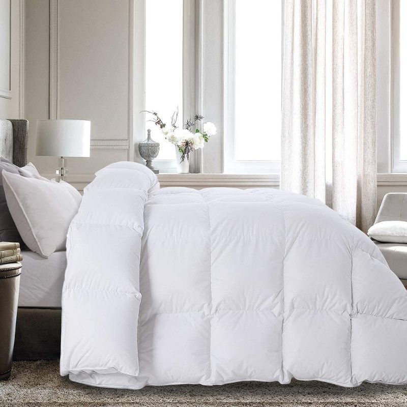 Photo 1 of HOMBYS 106" x 90" Feather and Down Comforter King Size Duvet Insert,56 oz Premium Filling,100% Cotton Shell Down Proof with 8 Tabs (King, White)
