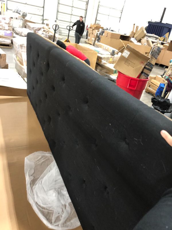Photo 1 of Home Life Premiere Classics Cloth Black Linen 51" Tall Headboard Platform Bed with Slats King - Complete Bed 5 Year Warranty Included 007