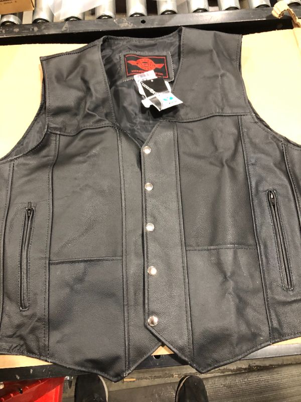 Photo 2 of Alpha Leather Motorcycle Vest for Men Riding Club Black Biker Vests With Concealed Carry Gun Pocket Cruise Vintage unknown size