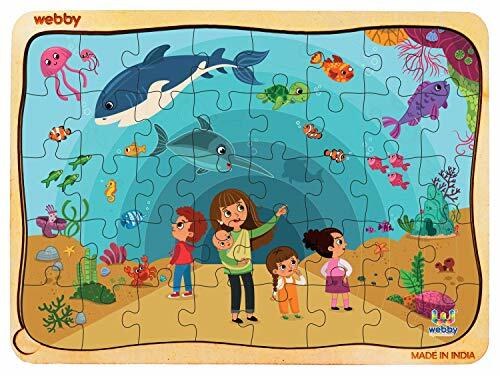 Photo 1 of Webby Educational Wooden Puzzles - Aquarium - 40 Piece Kids Preschool Jigsaw Puzzle Toy for Toddlers