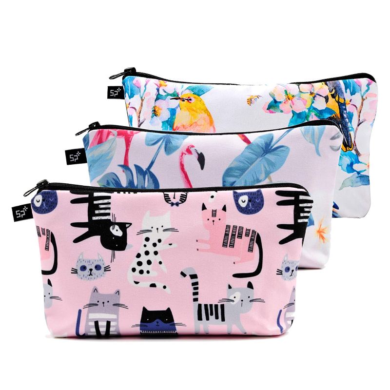 Photo 1 of Pack of 3 Cosmetic Bags for Women Functional Makeup Bags Small Travel Bags Toiletries Case Durable Waterproof Bags Accessories Organizer Fashion Women Gifts (Style B)
