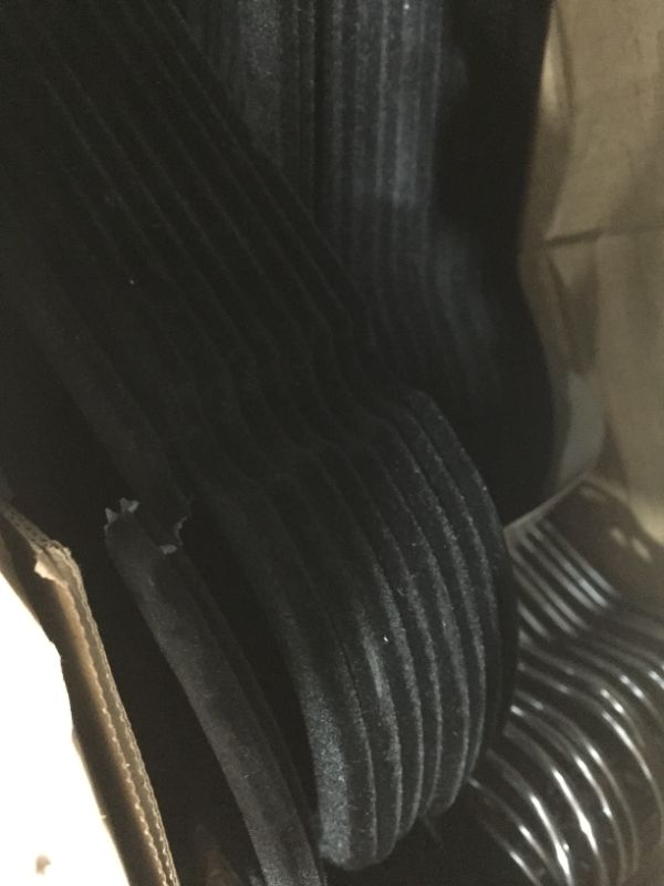 Photo 1 of Amazon Basics Slim, Velvet, Non-Slip Suit Clothes Hangers, Black/Silver - Pack of 50
