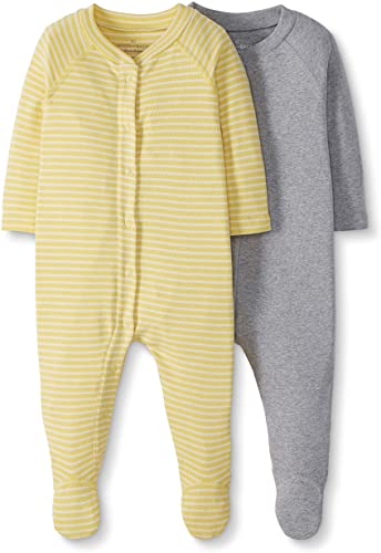 Photo 1 of Moon and Back by Hanna Andersson Unisex Baby 2-Pack Organic Cotton Footed Sleep and Play (0-3 mo)
