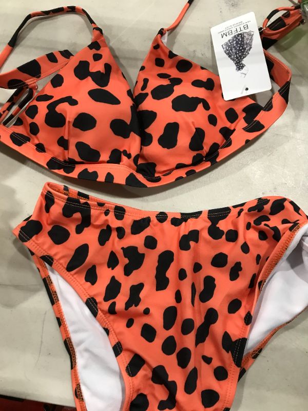 Photo 2 of BTFBM Women Casual Leopard Printed Triangle High Waisted Two Piece Bikini Sets
Size S