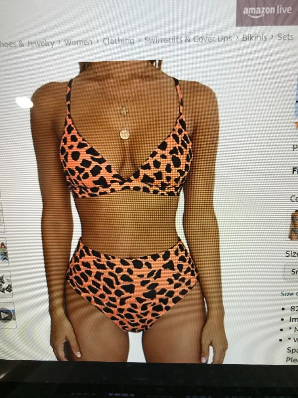 Photo 1 of BTFBM Women Casual Leopard Printed Triangle High Waisted Two Piece Bikini Sets
Size S