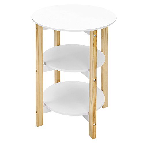 Photo 1 of 3 tier round side table white and wood