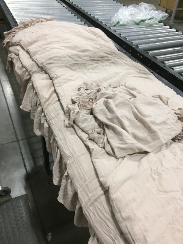 Photo 1 of Better Homes & Gardens Raw Edge Ruffle 3 Piece Duvet Cover Set, King, Beige

