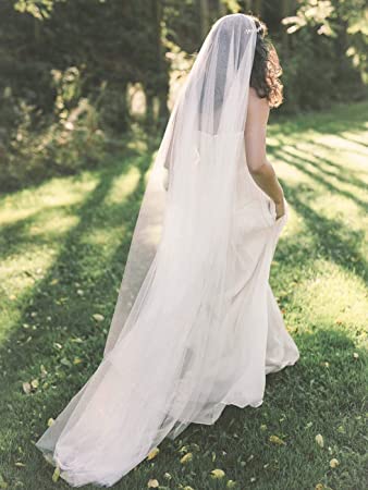 Photo 1 of 2 Tier Wedding Veil Floor Length Bridal Veil with Comb Drop