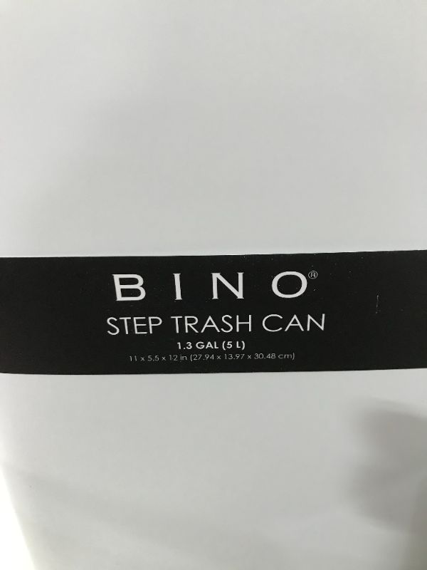 Photo 4 of BINO Stainless Steel 1.3 Gallon / 5 Liter Rectangle Step Trash Can, Matte White
