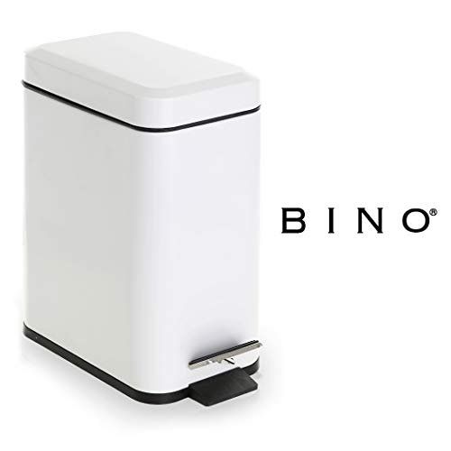 Photo 1 of BINO Stainless Steel 1.3 Gallon / 5 Liter Rectangle Step Trash Can, Matte White
