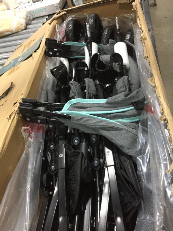 Photo 1 of Dream on Me Volgo Twin Umbrella Stroller - Mint and Dark Grey
