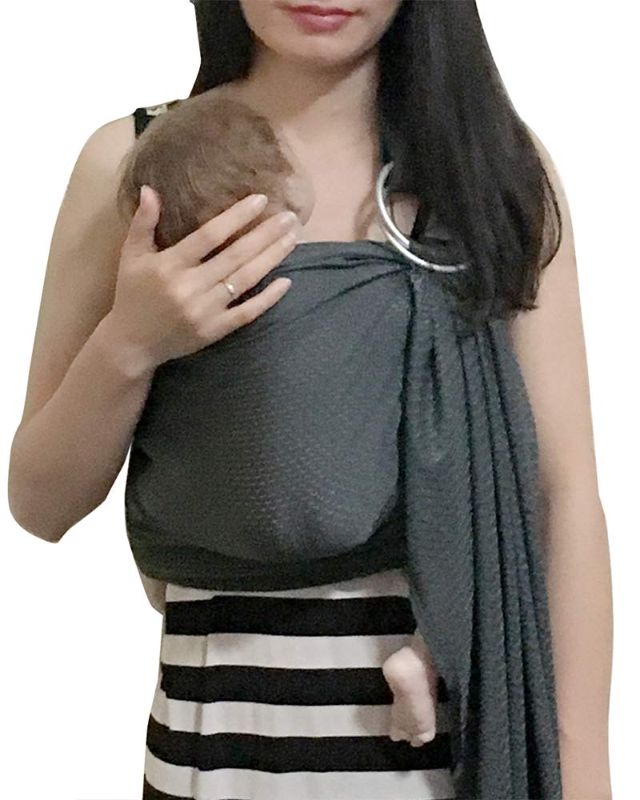 Photo 1 of Vlokup Baby Water Ring Sling Carrier | Lightweight Breathable Mesh Baby Wrap for Infant, Newborn, Kids and Toddlers | Perfect for Summer, Swimming, Pool, Beach | Great for Dad Too Grey
