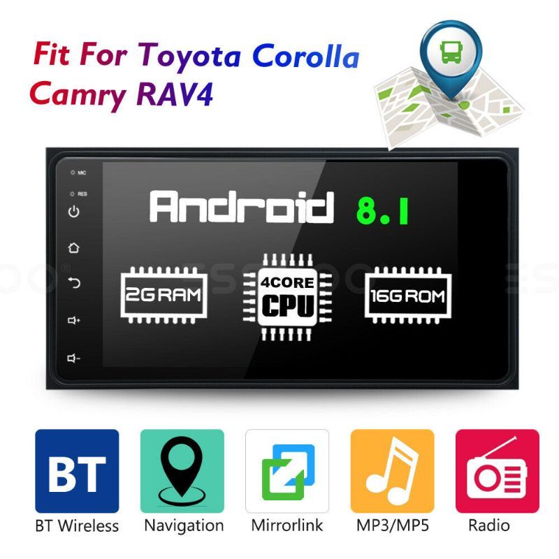 Photo 1 of 7" ANDROID 8.1 STEREO RADIO GPS MP5 PLAYER FOR TOYOTA COROLLA CAMRY
