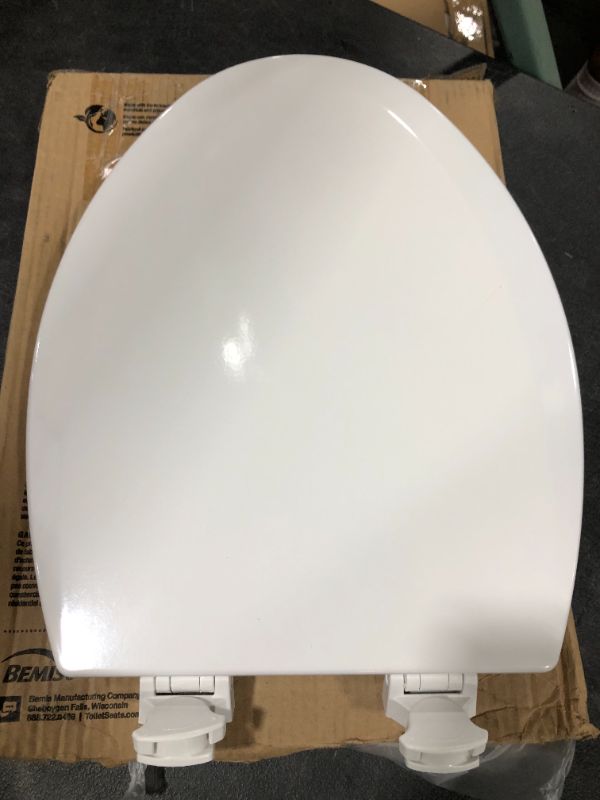 Photo 2 of Bemis 1500EC 390 Lift-Off Wood Elongated Toilet SEAT, Cotton White