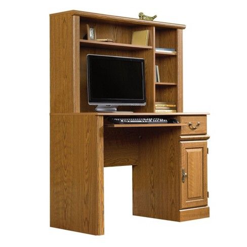 Photo 1 of Sauder Orchard Hills Computer Desk with Hutch - Carolina Oak