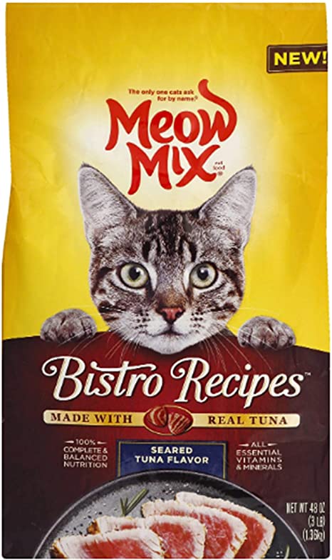 Photo 1 of 2 Bags Meow Mix 48 Oz Bistro Recipes Real Seared Tuna Flavor Dry Cat Food BB 4/22 6 Pounds Total (Best By April 30th 2022)