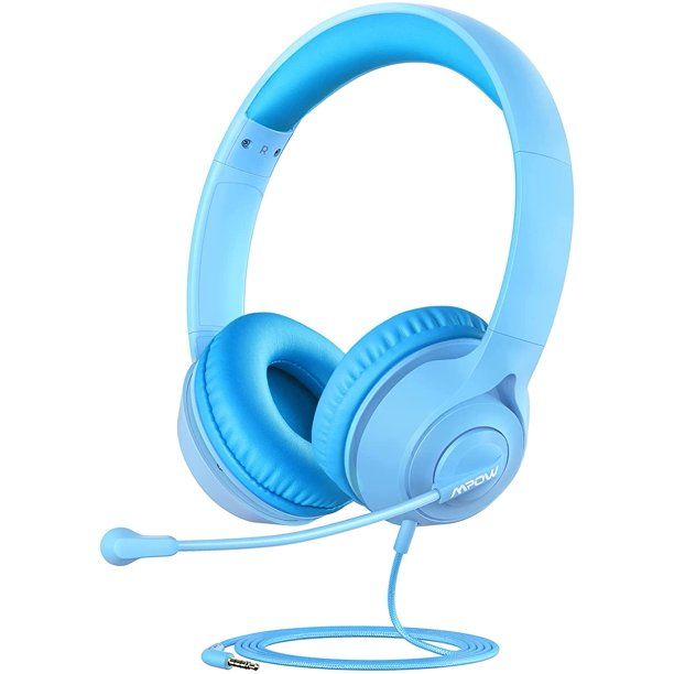 Photo 1 of Mpow LH1 Kids Headphones with Microphone for Boys Girls, Kids Online Learning Headset with 94dB Volume Limit, Stereo Sound, 3.5mm Audio Jack for Smartphone, Tablet, PC, School, Travel