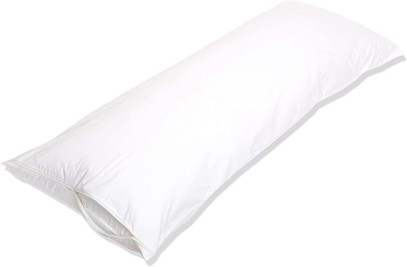 Photo 1 of Amazon Basics 100% Cotton Hypoallergenic Pillow Protector Case - Body, White