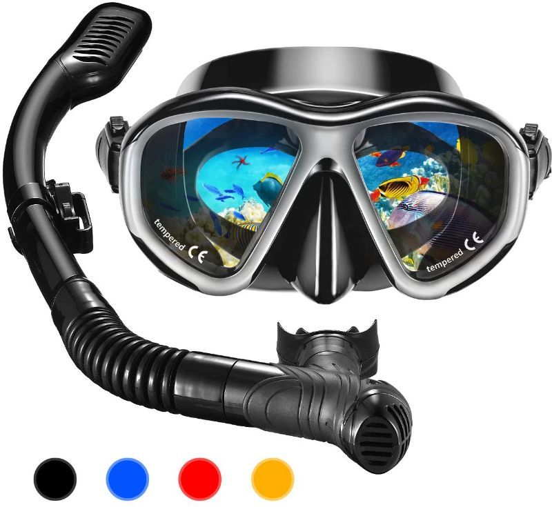 Photo 1 of 3pk OMORC Snorkel Kit,[1/2 Pack] Anti Leak Dry Snorkel Set for Adult Youth,Anti-Fog Tempered Glass Snorkel Gear for Snorkeling,Swimming and Scuba Diving,Free Breathing&Easy Adjustable Strap Snorkel Set