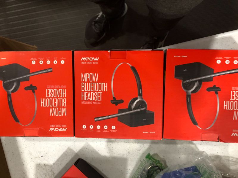 Photo 1 of 3pk Mpow Mpow M5 Pro Bluetooth Headsets Over-ear Clear Noise Cancelling Headphones With Microphone&Charging Case