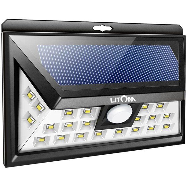 Photo 1 of 6pk Litom 24 LED Outdoor Motion Sensor Solar Lights Wide Angle Design With 3 LEDs Both Side For Driveway