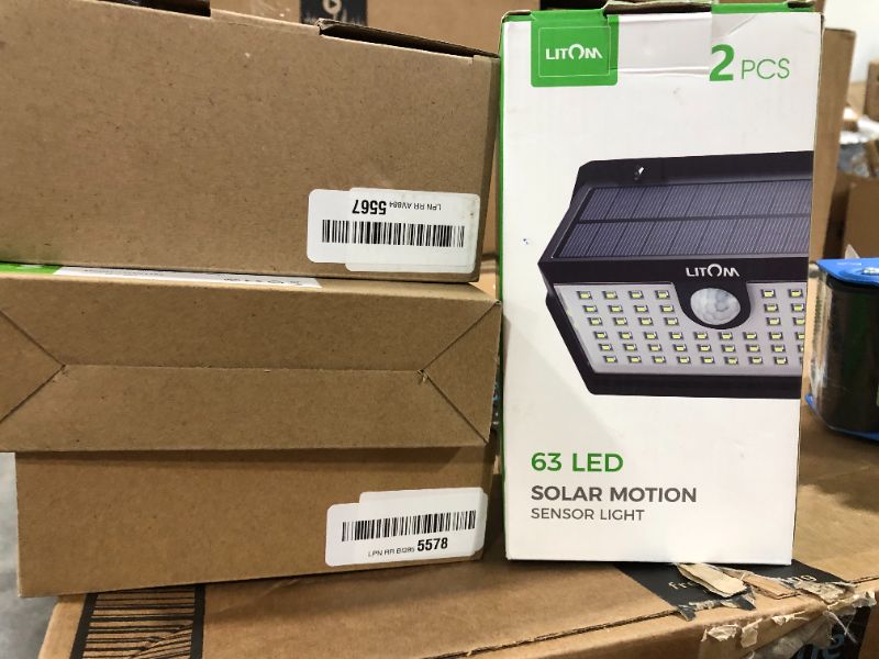 Photo 2 of 6pk Litom 24 LED Outdoor Motion Sensor Solar Lights Wide Angle Design With 3 LEDs Both Side For Driveway