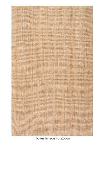 Photo 1 of Ashli Solid Jute Natural 4 ft. x 6 ft. Area Rug
