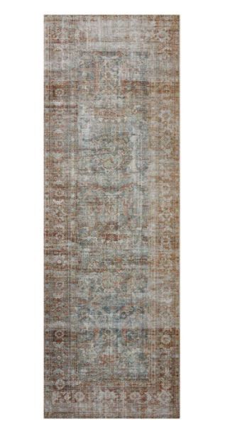 Photo 1 of Chris Loves Julia x Loloi Jules 2' x 5' Lagoon and Brick Area Rug
