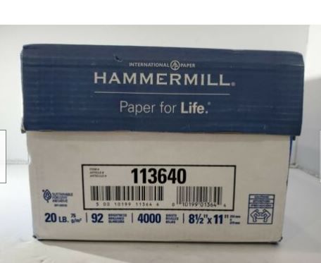 Photo 1 of Hammermill JAM Free 81/2" x 11" Copy Paper 4000 Sheets
