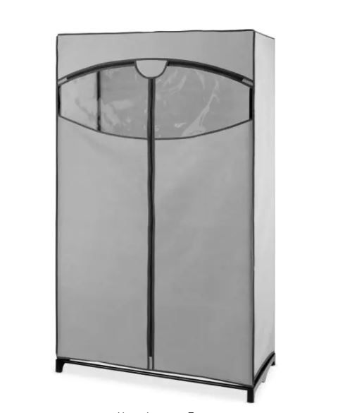 Photo 1 of 36 in. x 64 in. White Portable Clothes Closet
