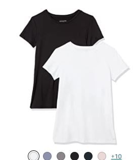 Photo 1 of Amazon Essentials Women's 2-Pack Tech Stretch Short-Sleeve Crewneck T-Shirt
