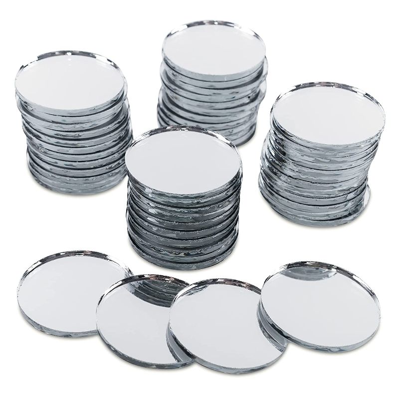 Photo 1 of 2pk Mini 1" Inch Small Round Glass Mirror Circles for Arts & Crafts Projects, Traveling, Framing, Decoration (50 Pieces)