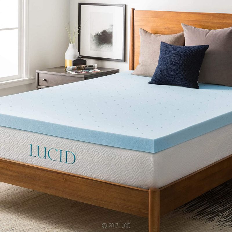 Photo 1 of 3 in. Gel Swirl Memory Foam Mattress Topper
