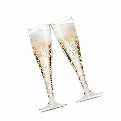 Photo 1 of 50 Plastic Champagne Flutes 5 Oz Clear Plastic Toasting Glasses Disposable We...
