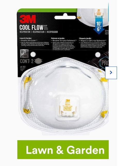 Photo 1 of 3M 3M Cool Flow Respirator 2-Pack Disposable N95 Allergens Valved Disposable Respirator

