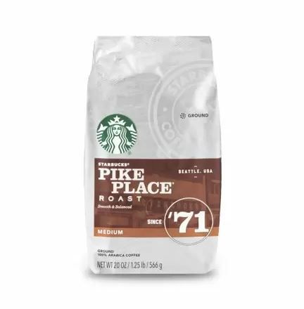 Photo 2 of 2 Pack Starbucks Medium Roast Ground Coffee — Pike Place Roast — 100% Arabica & Kicking Horse Coffee, Three Sisters, Medium Roast, Whole Bean Coffee, 10 oz