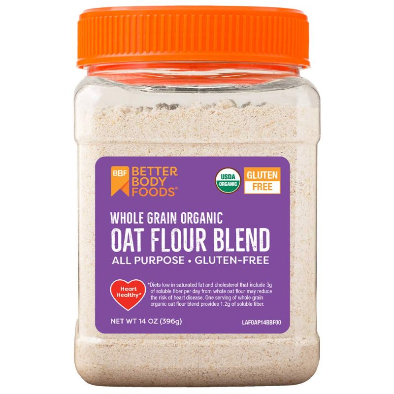 Photo 1 of 4pk BetterBody Foods & Nutrition Organic Whole Grain Oat Flour, Gluten-Free Flour for Baking, 14 Ounce (Best Before November 11th 2021)