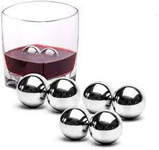 Photo 2 of 6 pack 3 cubes and 3 balls stainless steel ice cubes cooling ball and squares