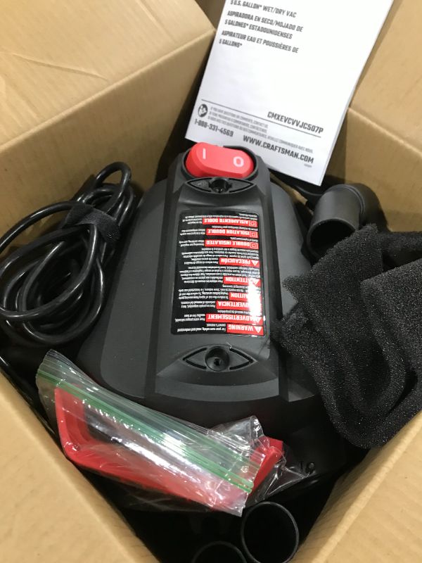 Photo 2 of CRAFTSMAN 5-Gallon Corded Portable Wet/Dry Shop Vacuum