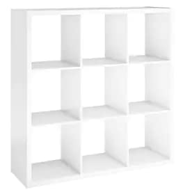 Photo 1 of 9 Compartment White Stackable Wood Laminate Cube Organizer
