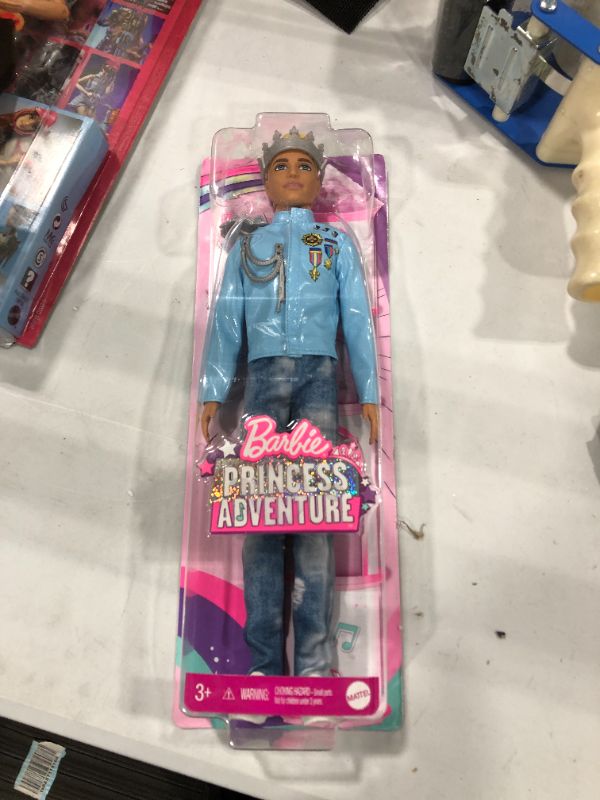 Photo 2 of Barbie Princess Adventure Prince Ken Doll (12-inch) Wearing Jacket, Jeans and Crown, Makes a Great Gift for 3 to 7 Year Olds
