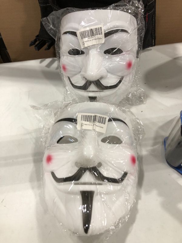 Photo 2 of 2 PACK!!! Hacker Mask V for Vendetta Mask Halloween Cosplay Costume Party Props
