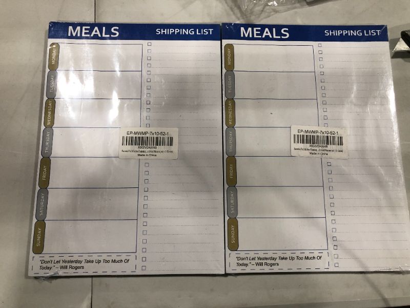 Photo 2 of 2 PACK!!! Essential 7x10 Inches Planning Pad for Fridge, Daily Planner Notepad (Meal pad - 52 Sheets)